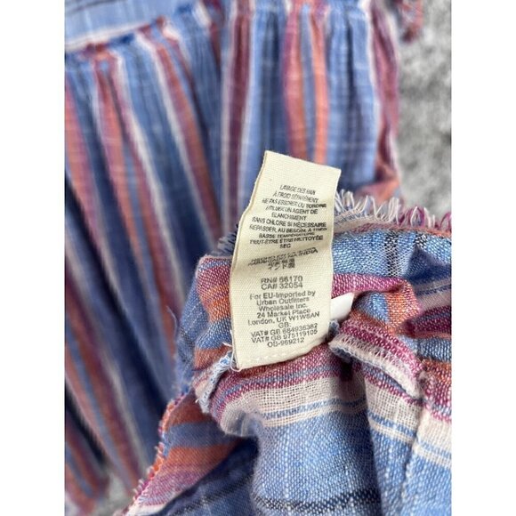 Free People Dress Womens Small Summer Night Striped Pockets Babydoll Mini Boho - Picture 7 of 16